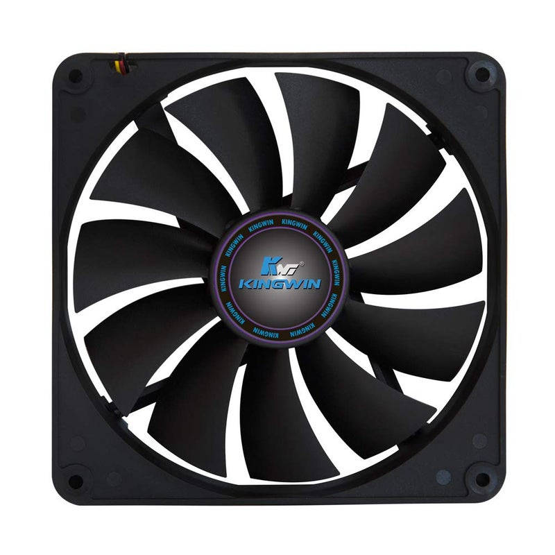 Kingwin 140mm Silent Fan for Computer Cases, Mining Rig, CPU Coolers, Computer Cooling Fan, Long Life Bearing, and Provide Excellent Ventilation for PC Cases-[Black] CF-014LB - Image 3
